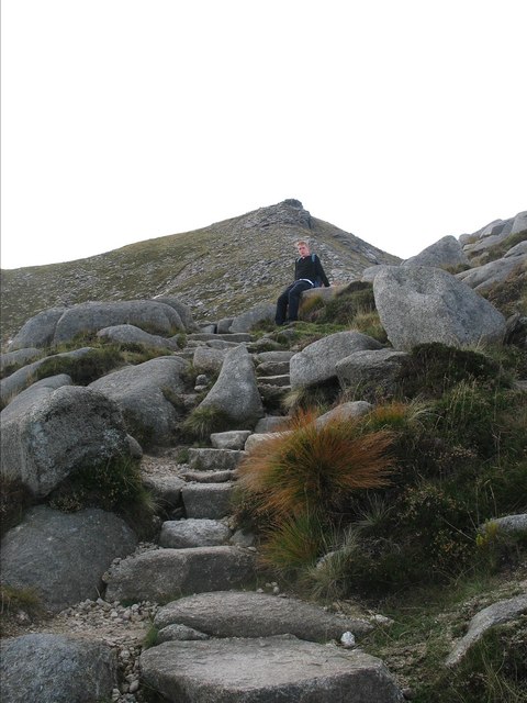 Climbing towards the top of the Goat Fell