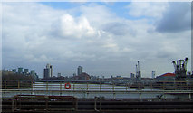 TQ2877 : River Thames from a train on Grosvenor Railway Bridge, London SW1 by Kevin Gordon