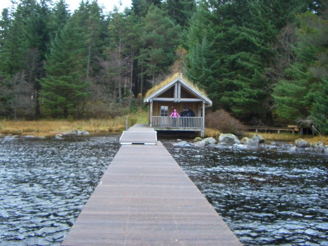 Corrour Lodge jetty and boat house