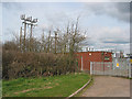 Footpath by a small sub-station