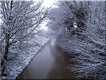 TA1828 : Burstwick Drain in the Snow from Sheriff Highway, Hedon by Andy Beecroft
