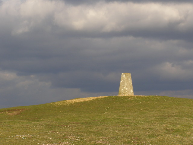 Triangulation pillar near Danebury hillfort