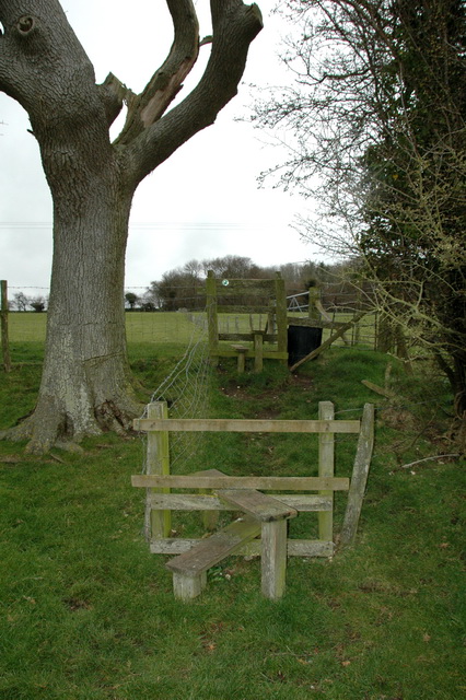 Double stile Gilbert Street and Old Down Wood