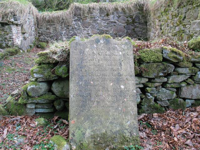Saddell Abbey ruin and gravestone