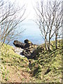 SH4990 : Indentation in the cliff line at Porth yr Aber by Eric Jones