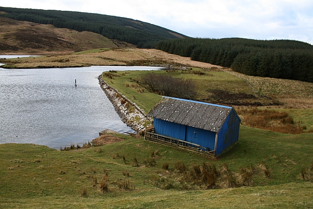 Boathouse and Dam at Killypole Loch