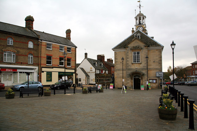 Brackley, Northants: market place and town hall