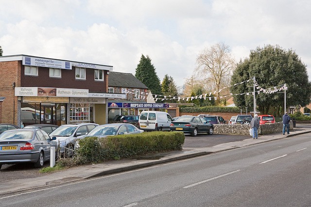 shops-and-car-sales-opposite-denmead-peter-facey-cc-by-sa-2-0