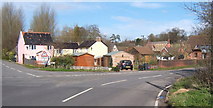 TM0062 : North side of Wetherden village seen from Church Street by Andrew Hill