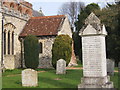 War memorial and church porch, Hopton