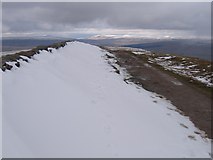 SD7381 : The summit ridge on Whernside in the snow #2 by John S Turner