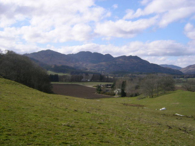 View of Abruchill Hills from the top of the brae
