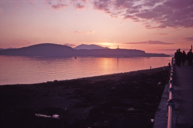 Sunset from North Promenade, Oban, Argyll & Bute, taken 1963