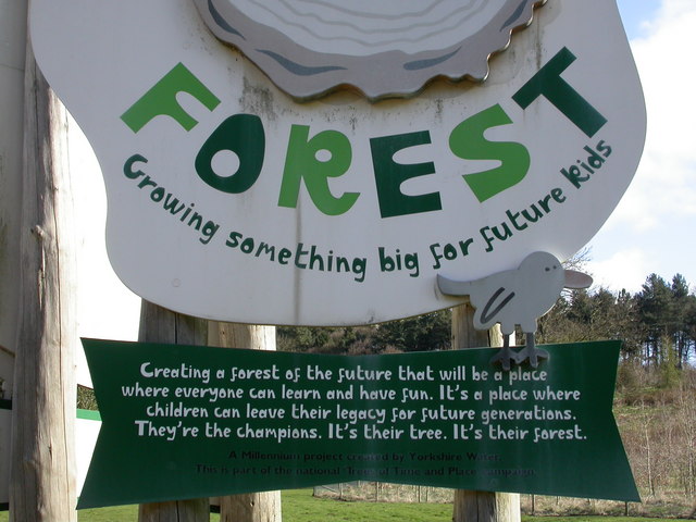 Sign detailing the ethos of "Trees of Time and Place".