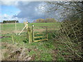 Old stile & new fence on path to Hawgreen