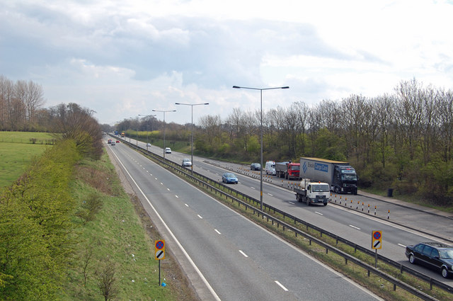 The A63 towards Hull