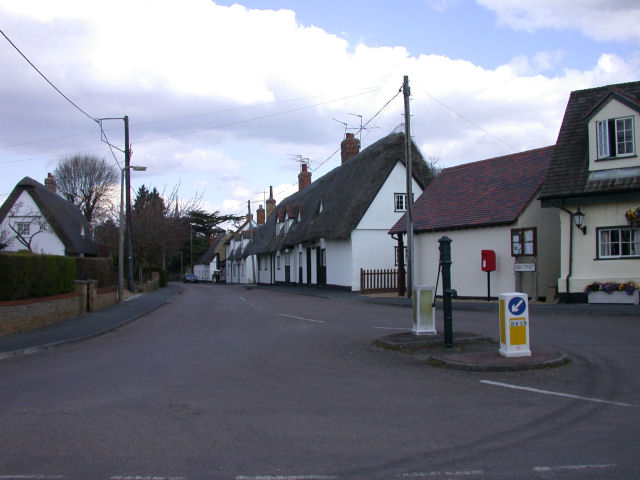 Pampisford High Street and village pump