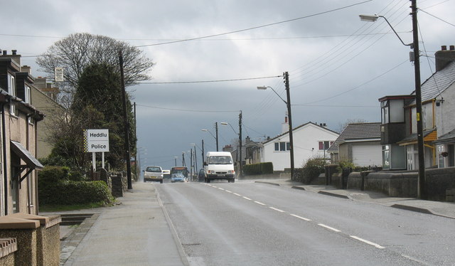 The A5 - the main street of the village of Gaerwen