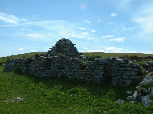 Blackhouse ruins on Boreray North Uist