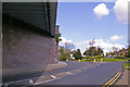 Roundabout at crossroads of Waterfall Road, Hampden Way and Morton Way, London N14