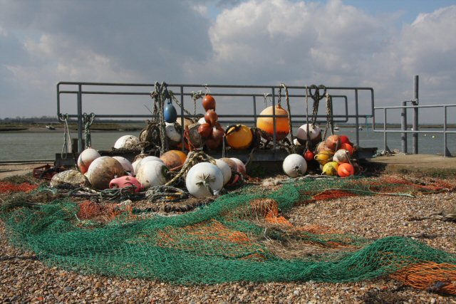 Floats and nets on Slaughden Quay