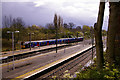 Train leaving Oakleigh Park Station, London N20