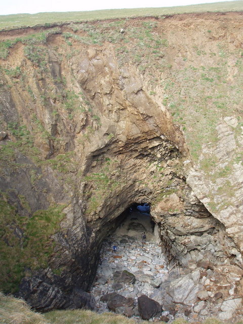 Collapsed sea cave near Trevone