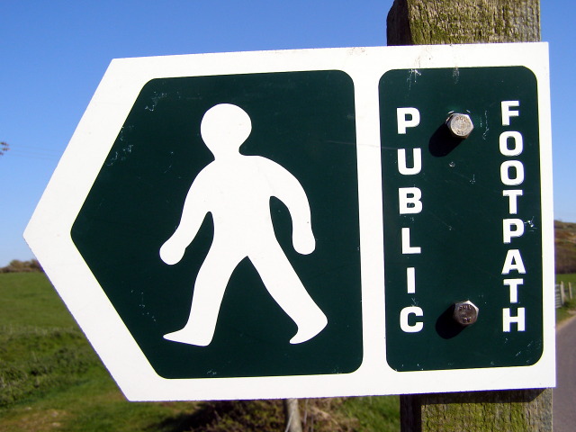 Public footpath sign, Devil's Staircase