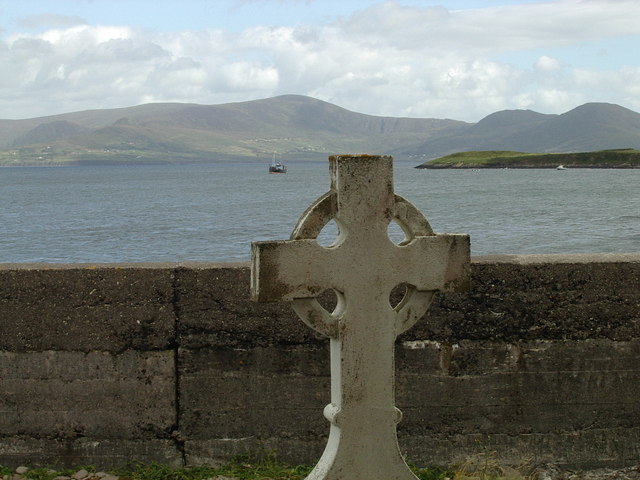 Celtic cross at derelict church
