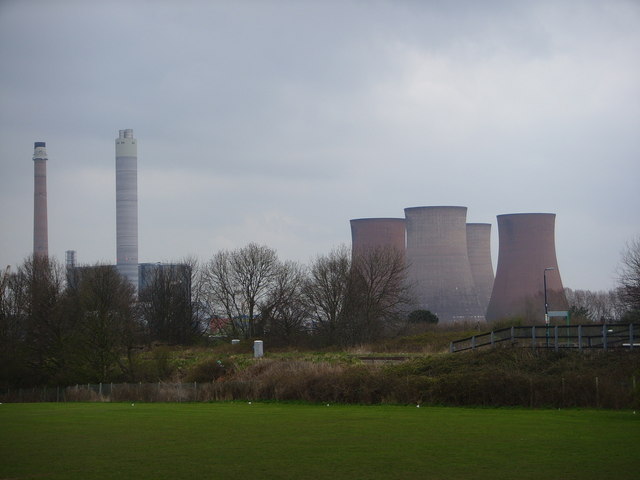 Lea Hall Playing Fields with Rugeley Power Station in the distance