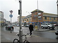 Wet pedestrian near the Stubbington Avenue Roundabout