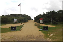 TQ9518 : Footpath to the beach across the sand dunes, Camber by N Chadwick