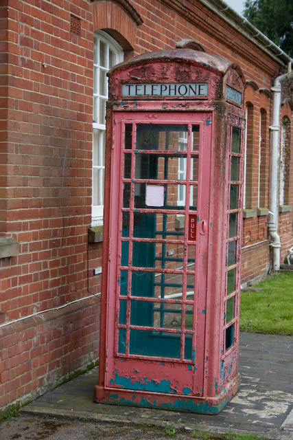 Derelict phone box at Fordingbridge Hospital