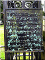 NT6725 : Plaque on the entrance gates to Nisbet churchyard by Walter Baxter
