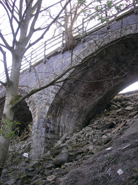 Dangerous Bridge and Landslip on the Old... © Iain Lees cc-by-sa/2.0 ...