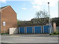 Garages at the western end of Westerham Close