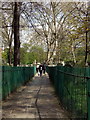 Walkway through Bunhill Fields looking east