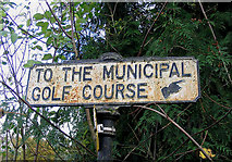 NT4936 : Old sign for Galashiels Golf Course by Walter Baxter