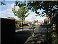 Looking across Court lane from Mulberry Path to Court Close