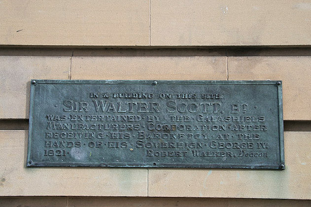 Commemorative plaque in Bank Close, Galashiels