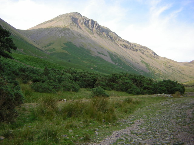 Great Gable from Wasdale Head © Kenneth Yarham :: Geograph Britain and ...