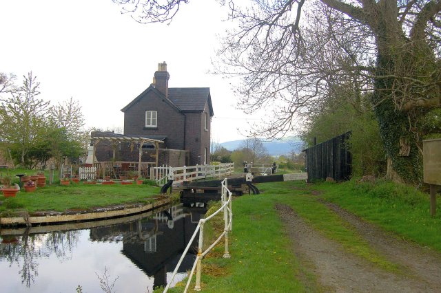 Lock and cottage on Montgomery Canal.