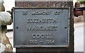 Plaque on Gatepost, St James Church, West Malvern