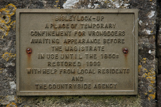 Plaque on the Bisley 'Lock-Up'
