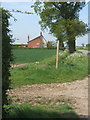 Footpath leaving lane at Coddenham Green