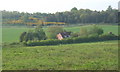 Fields looking to house by lane to Coddenham Green