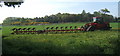 Giant farm machinery by lane to Coddenham Green