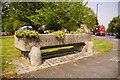 Drinking trough now used for planting Southgate Green, London N14