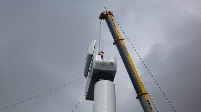 Attaching Nacelle to top of Turbine Tower No 11
