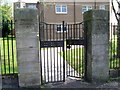 Former school gates on Garscadden Road
